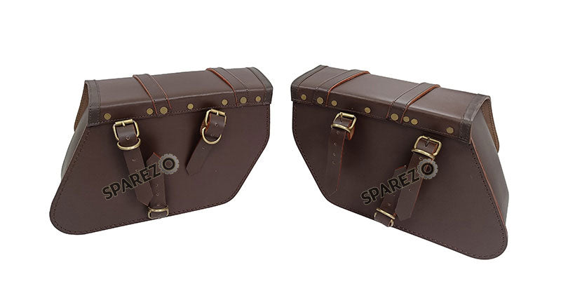 Fit For Royal Enfield Classic 650 Brown Color Bags With Saddle Stay Mounting