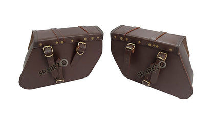 Fit For Royal Enfield Classic 650 Brown Color Bags With Saddle Stay Mounting