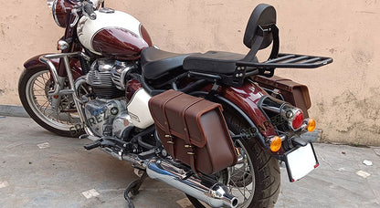 Fit For Royal Enfield Classic 650 Brown Color Bags With Saddle Stay Mounting
