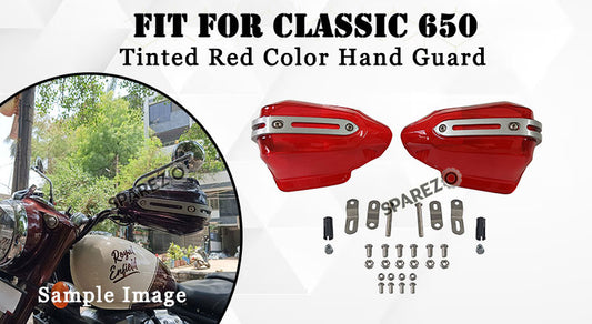 Fit For Royal Enfield Classic 650 Tinted Red Color Hand Guard